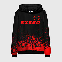 Толстовка-худи мужская Exeed - red gradient посередине, цвет: 3D-черный