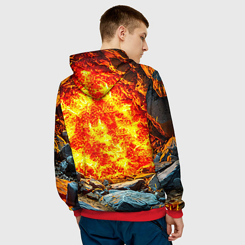Мужская толстовка Акула в огне / 3D-Красный – фото 4