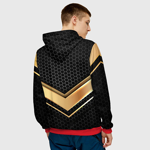 Мужская толстовка Kingdom Come Deliverance 2 золотая полоса / 3D-Красный – фото 4