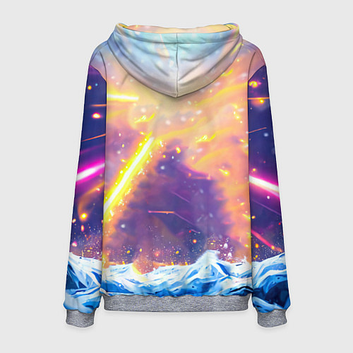 Мужская толстовка Белый медведь идет по льдине / 3D-Меланж – фото 2