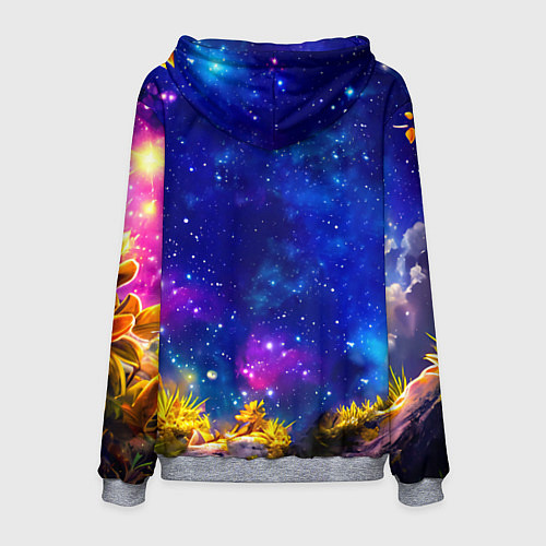 Мужская толстовка Лемур и звездная ночь / 3D-Меланж – фото 2