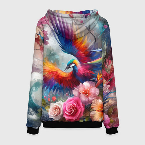 Мужская толстовка Тропическая птица / 3D-Черный – фото 2