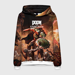 Толстовка-худи мужская Doom slayer Doom the dark ages, цвет: 3D-белый
