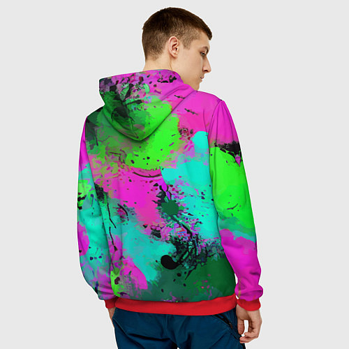 Мужская толстовка Color impression - abstraction / 3D-Красный – фото 4