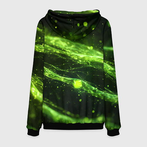 Мужская толстовка Текстура зеленая жидкость / 3D-Черный – фото 2