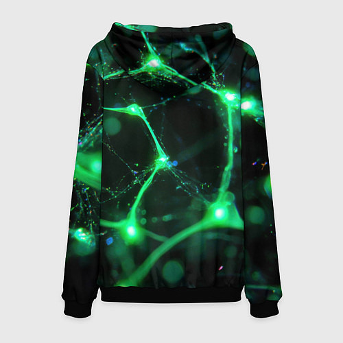Мужская толстовка Зеленый нейроны / 3D-Черный – фото 2