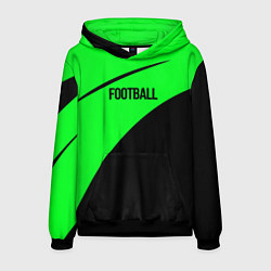 Толстовка-худи мужская Football чёрно-зелёный, цвет: 3D-черный