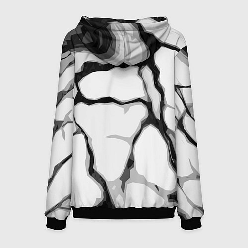 Мужская толстовка Чёрные абстрактные полосы на белом фоне / 3D-Черный – фото 2