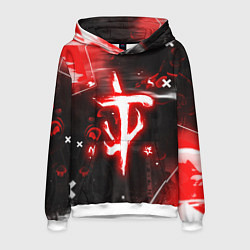 Толстовка-худи мужская Doom - неоновый, цвет: 3D-белый