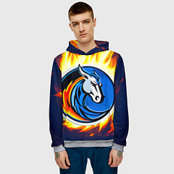 Толстовка-худи мужская Даллас Маверикс в огне, цвет: 3D-меланж — фото 2