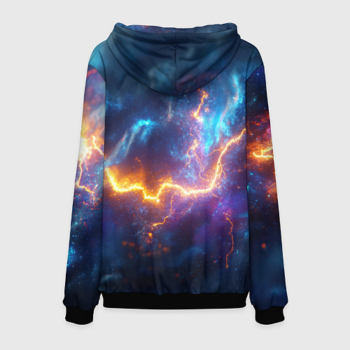 Мужская толстовка Космическая молния текстура / 3D-Черный – фото 2