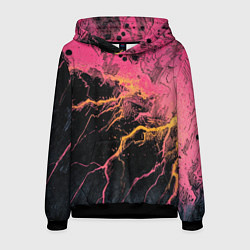 Толстовка-худи мужская Абстрактные молнии текстура, цвет: 3D-черный