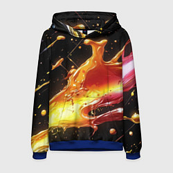 Толстовка-худи мужская Динамичная краска текстура, цвет: 3D-синий