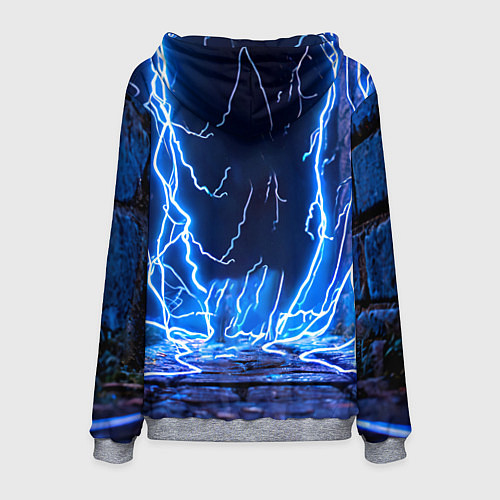 Мужская толстовка Браун Джейлен в разрядах молний / 3D-Меланж – фото 2