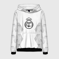 Толстовка-худи мужская Real Madrid white poly, цвет: 3D-черный