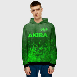 Толстовка-худи мужская Akira - green gradient посередине, цвет: 3D-черный — фото 2