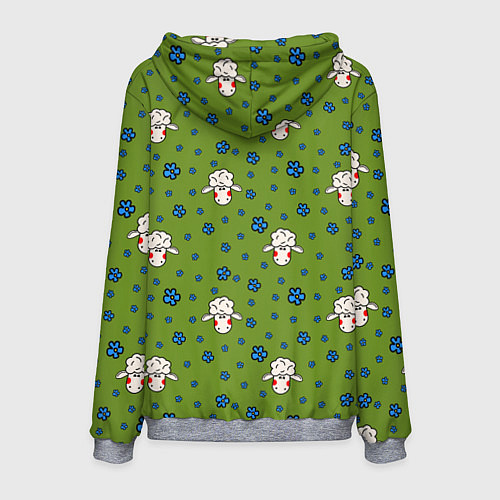 Мужская толстовка Овечки и цветочки / 3D-Меланж – фото 2