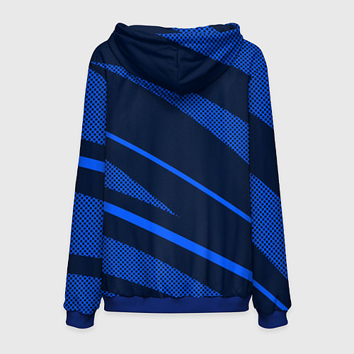 Мужская толстовка Тёмный синий абстракция полосы / 3D-Синий – фото 2