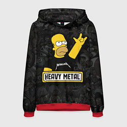 Толстовка-худи мужская Heavy metal Гомер симпсон, цвет: 3D-красный