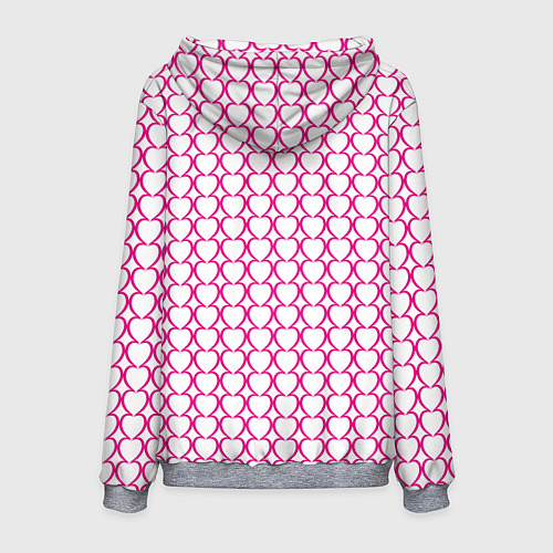 Мужская толстовка Контурный паттерн соединённые сердца / 3D-Меланж – фото 2