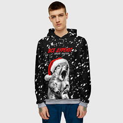 Толстовка-худи мужская Все дуреют с этой пурги, цвет: 3D-меланж — фото 2