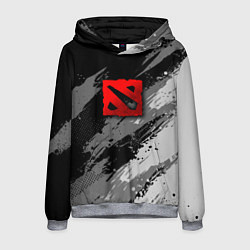Толстовка-худи мужская Dota 2 - монохромный серый, цвет: 3D-меланж