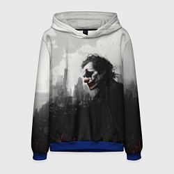 Толстовка-худи мужская Джокер черно-белый стиль, цвет: 3D-синий