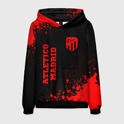 Толстовка-худи мужская Atletico Madrid - red gradient вертикально, цвет: 3D-черный