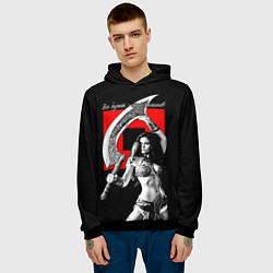Толстовка-худи мужская Все дуреют с этих ятаганов, цвет: 3D-черный — фото 2