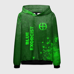 Толстовка-худи мужская Blue Exorcist - green gradient вертикально, цвет: 3D-черный