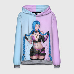 Толстовка-худи мужская League of Legends - Jinx, цвет: 3D-меланж