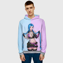 Толстовка-худи мужская League of Legends - Jinx, цвет: 3D-меланж — фото 2