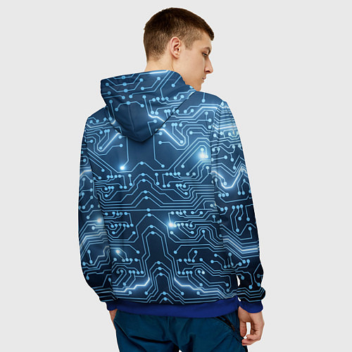 Мужская толстовка Системная плата / 3D-Синий – фото 4