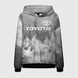Толстовка-худи мужская Toyota - grey gradient посередине, цвет: 3D-черный