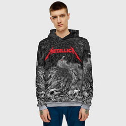 Толстовка-худи мужская Metallica - scavenger on the skull, цвет: 3D-меланж — фото 2