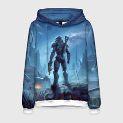 Толстовка-худи мужская Mass Effect - ai art fantasy, цвет: 3D-белый