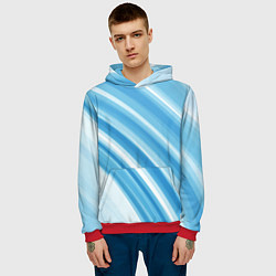 Толстовка-худи мужская Акварель, цвет: 3D-красный — фото 2