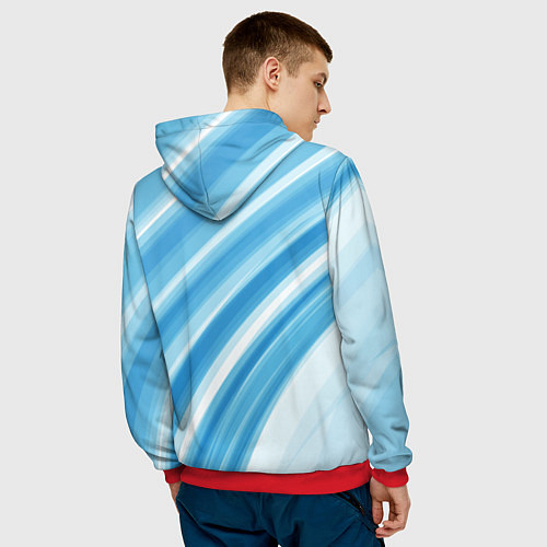 Мужская толстовка Акварель / 3D-Красный – фото 4