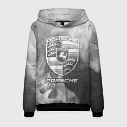 Толстовка-худи мужская Porsche - grey gradient, цвет: 3D-черный