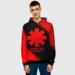 Толстовка-худи мужская Red Hot Chili Peppers - red gradient, цвет: 3D-черный — фото 2