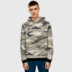 Толстовка-худи мужская Песочный камуфляж, цвет: 3D-черный — фото 2