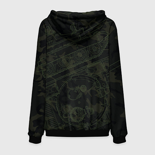 Мужская толстовка Советский средний танк Т-62 / 3D-Черный – фото 2