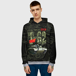 Толстовка-худи мужская Танк Т-62 советский средний танк, цвет: 3D-меланж — фото 2