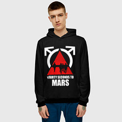 Толстовка-худи мужская 30 Seconds to Mars - poster, цвет: 3D-черный — фото 2