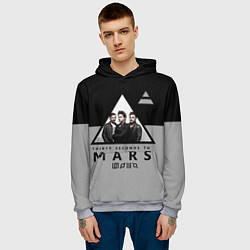 Толстовка-худи мужская 30 Seconds to Mars - poster, цвет: 3D-меланж — фото 2