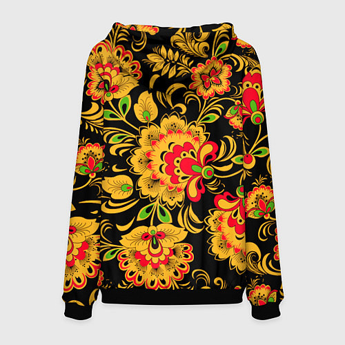 Мужская толстовка Хохлома - роспись / 3D-Черный – фото 2