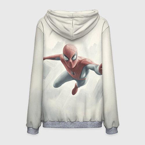 Мужская толстовка Человек паук в полете / 3D-Меланж – фото 2