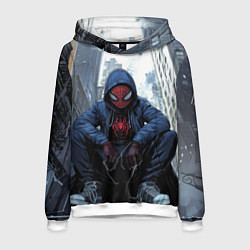 Толстовка-худи мужская Человек-паук в кедах, цвет: 3D-белый