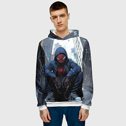 Толстовка-худи мужская Человек-паук в кедах, цвет: 3D-белый — фото 2