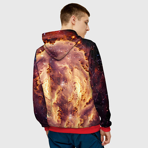 Мужская толстовка Каракет в космосе / 3D-Красный – фото 4
